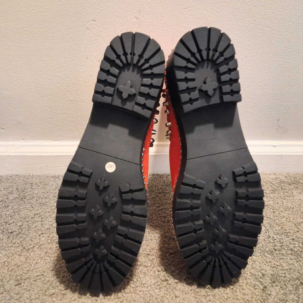 EGO Orange Studded Ankle Boots - Picture 6 of 6